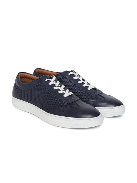 

Jack & Jones Men Navy Blue Leather Sneakers