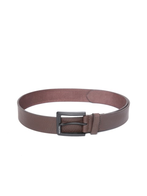 

United Colors of Benetton Men Brown Solid Leather Belt