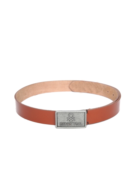 

United Colors of Benetton Men Brown Solid Leather Belt