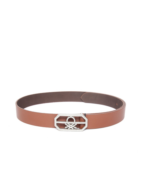 

United Colors of Benetton Men Brown Textured Leather Belt
