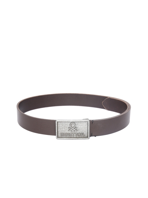 

United Colors of Benetton Men Coffee Brown Textured Leather Belt