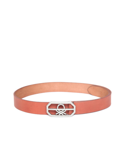 

United Colors of Benetton Men Tan Brown Solid Leather Belt