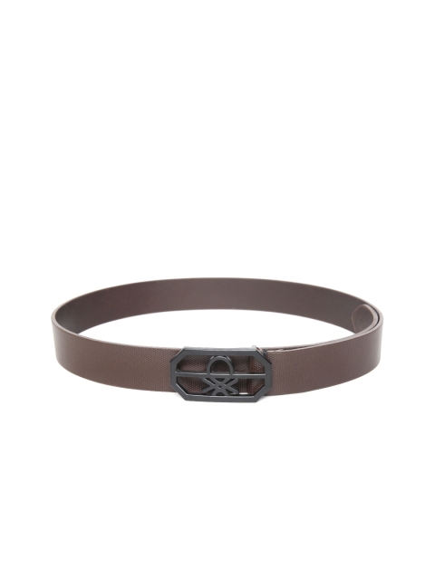 

United Colors of Benetton Men Coffee Brown Textured Leather Belt
