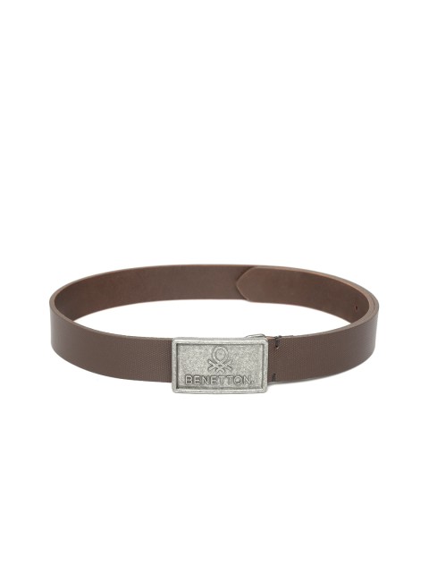 

United Colors of Benetton Men Coffee Brown Leather Textured Belt