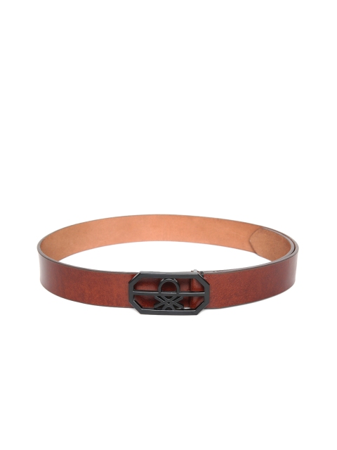 

United Colors of Benetton Men Brown Solid Leather Belt