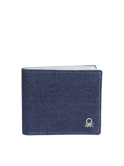 

United Colors of Benetton Men Navy Blue Solid Two Fold Wallet
