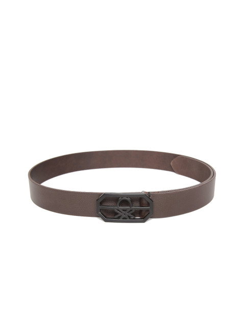 

United Colors of Benetton Men Coffee Brown Textured Leather Belt