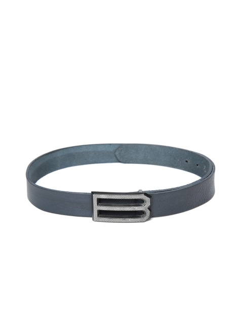 

United Colors of Benetton Men Navy Blue Solid Leather Belt
