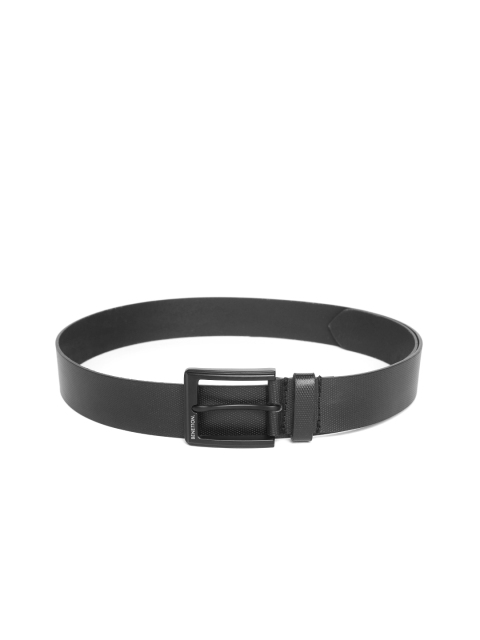 

United Colors of Benetton Men Black Leather Textured Belt