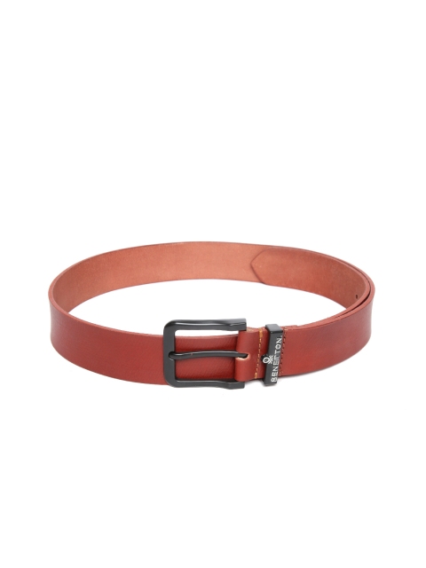 

United Colors of Benetton Men Tan Brown Solid Leather Belt