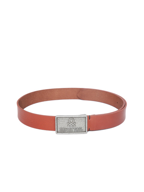 

United Colors of Benetton Men Brown Solid Leather Belt