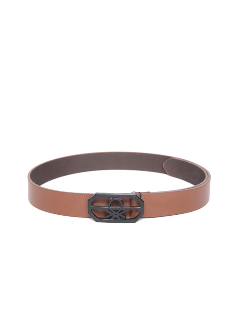 

United Colors of Benetton Men Brown Textured Leather Belt