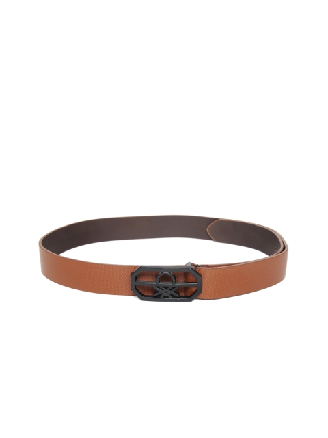 

United Colors of Benetton Men Brown Textured Leather Belt