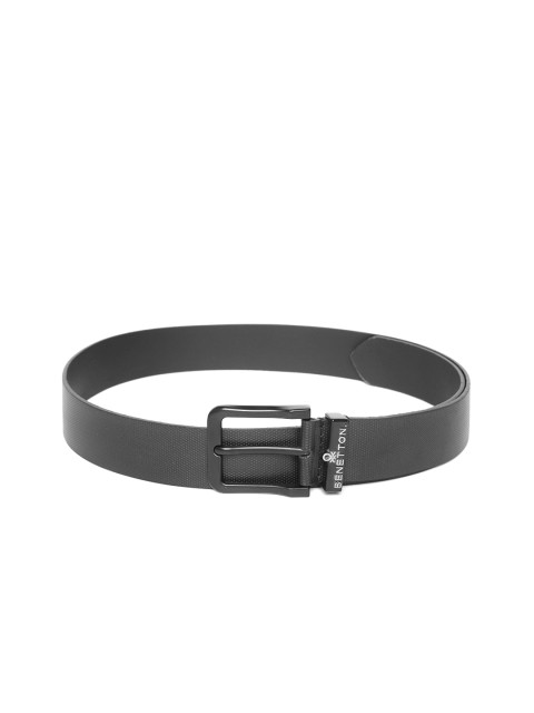 

United Colors of Benetton Men Black Textured Leather Belt