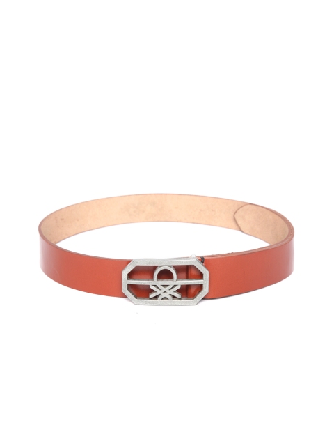 

United Colors of Benetton Men Tan Brown Leather Solid Belt