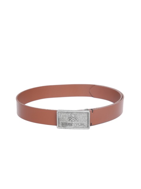 

United Colors of Benetton Men Brown Solid Leather Belt