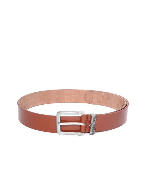 

United Colors of Benetton Men Brown Solid Leather Belt