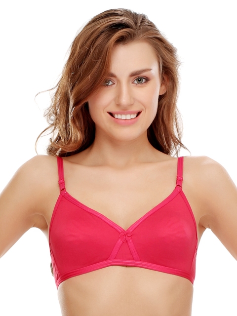 

Clovia Cotton Rich T Shirt Bra With Cross-Over Moulded Cups In Hot Pink