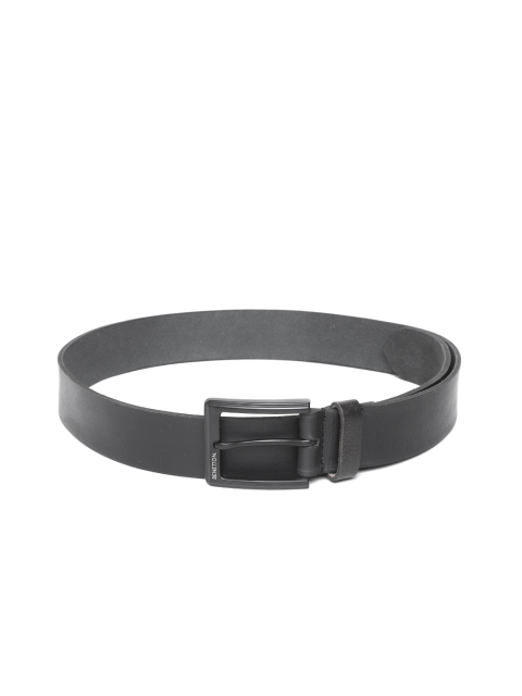 

United Colors of Benetton Men Black Solid Leather Belt
