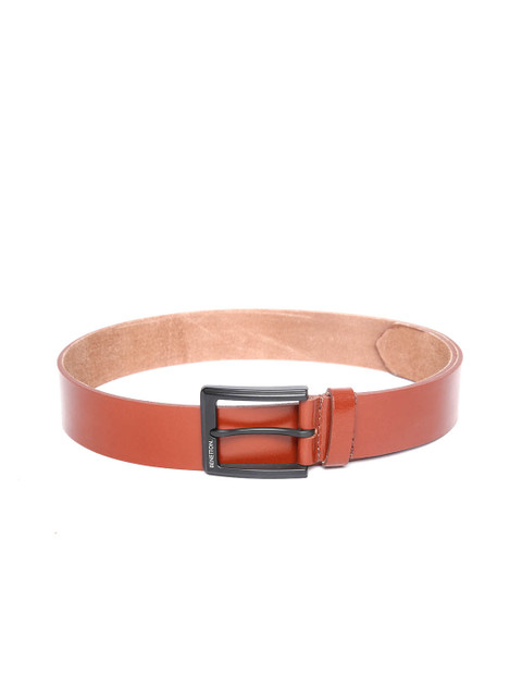 

United Colors of Benetton Men Brown Solid Leather Belt
