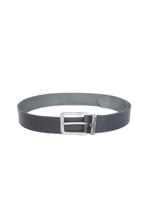 

United Colors of Benetton Men Navy Blue Solid Leather Belt