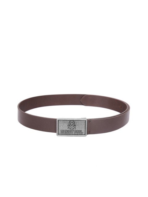 

United Colors of Benetton Men Coffee Brown Textured Leather Belt