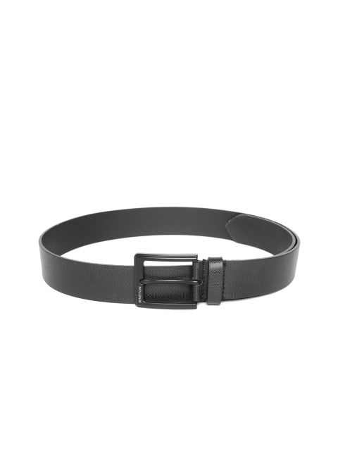

United Colors of Benetton Men Black Textured Leather Belt