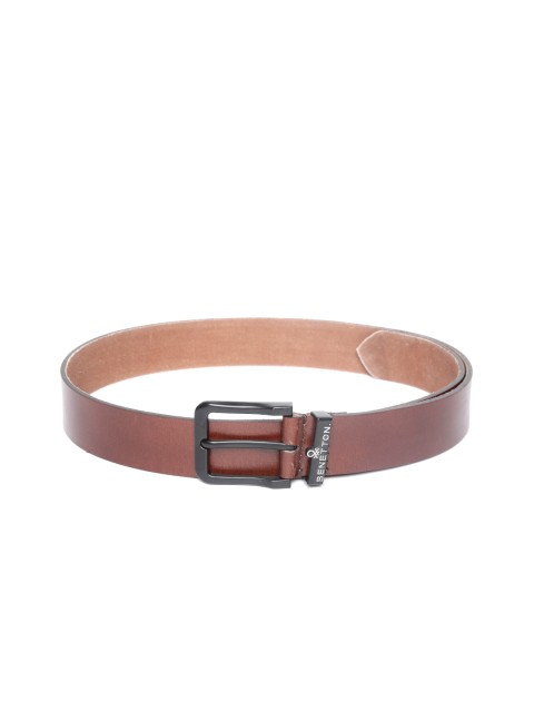 

United Colors of Benetton Men Brown Solid Leather Belt