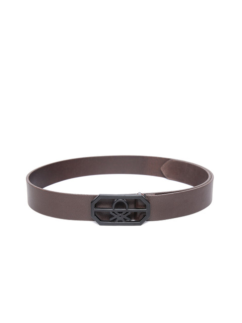 

United Colors of Benetton Men Coffee Brown Textured Leather Belt
