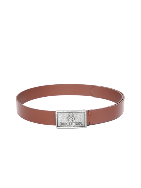 

United Colors of Benetton Men Brown Solid Leather Belt