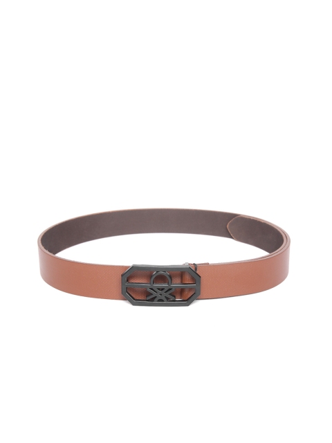 

United Colors of Benetton Men Brown Textured Leather Belt