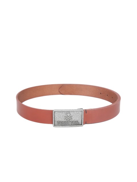 

United Colors of Benetton Men Brown Solid Leather Belt