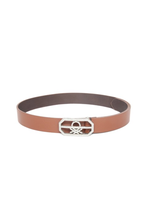 

United Colors of Benetton Men Brown Textured Leather Belt