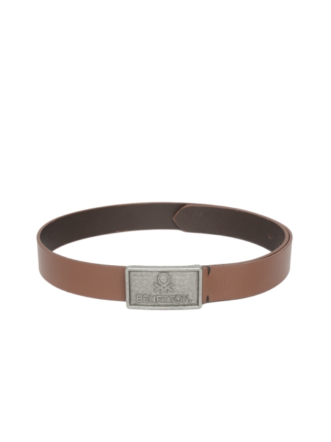 

United Colors of Benetton Men Brown Leather Textured Belt