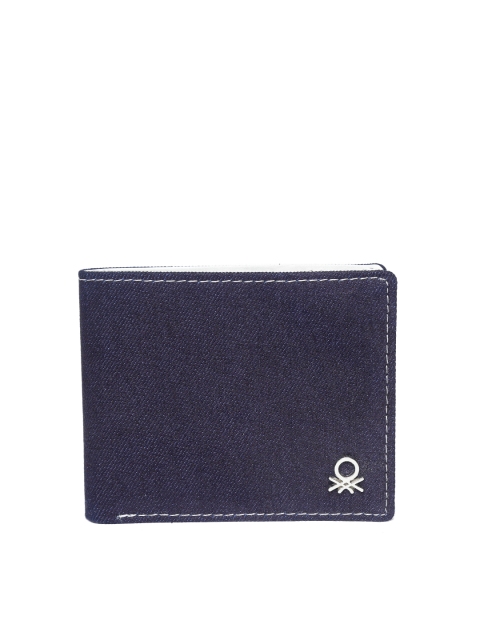 

United Colors of Benetton Men Navy Blue Solid Two Fold Wallet