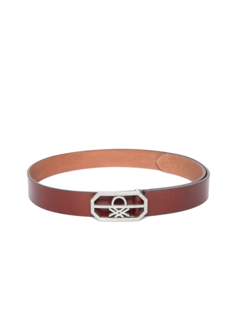 

United Colors of Benetton Men Brown Solid Leather Belt