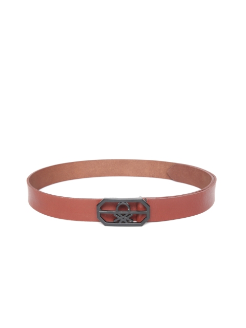 

United Colors of Benetton Men Brown Solid Leather Belt