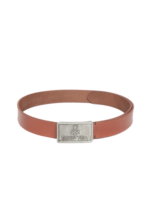 

United Colors of Benetton Men Brown Leather Solid Belt