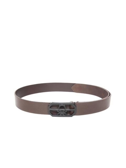 

United Colors of Benetton Men Coffee Brown Textured Leather Belt