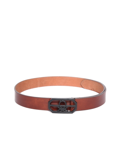 

United Colors of Benetton Men Brown Leather Solid Belt