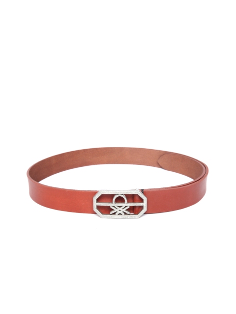 

United Colors of Benetton Men Tan Brown Solid Leather Belt