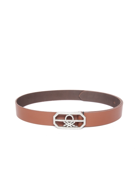 

United Colors of Benetton Men Brown Textured Leather Belt