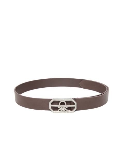 

United Colors of Benetton Men Coffee Brown Textured Leather Belt