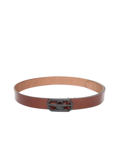 

United Colors of Benetton Men Brown Solid Leather Belt