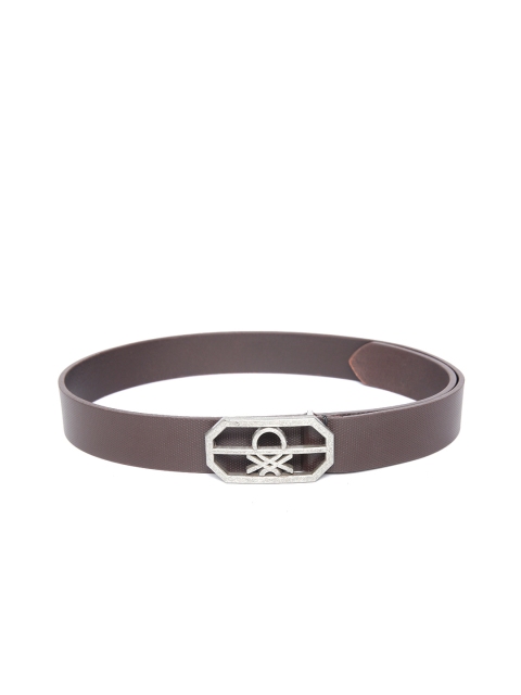 

United Colors of Benetton Men Coffee Brown Textured Leather Belt