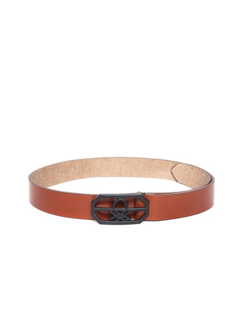 

United Colors of Benetton Men Brown Leather Solid Belt