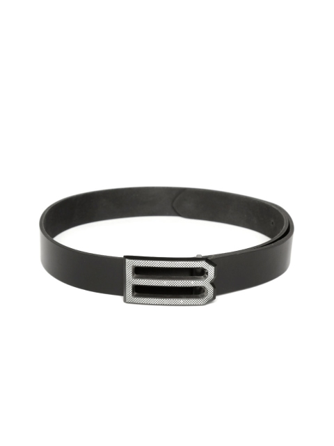 

United Colors of Benetton Men Black Solid Leather Belt