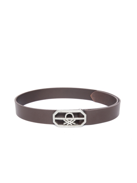 

United Colors of Benetton Men Coffee Brown Textured Leather Belt