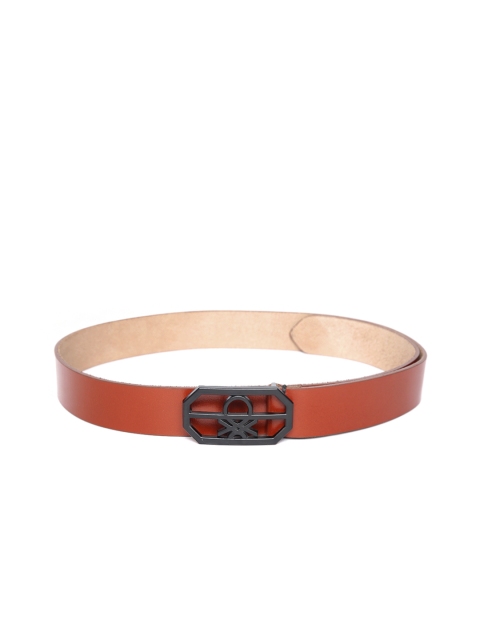 

United Colors of Benetton Men Tan Brown Solid Leather Belt
