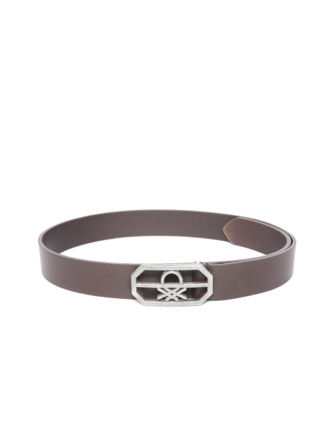 

United Colors of Benetton Men Coffee Brown Textured Leather Belt